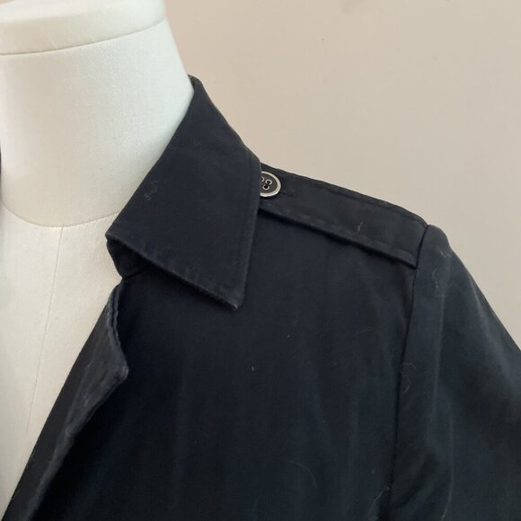Charter Club Midi Shirt Dress Size 6 Black Button Down Pleated Stretch Classic - Picture 3 of 12
